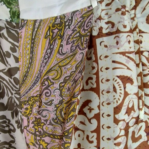 Zara Floral Boho Wide Leg Pants Size L - Picture 4 of 10